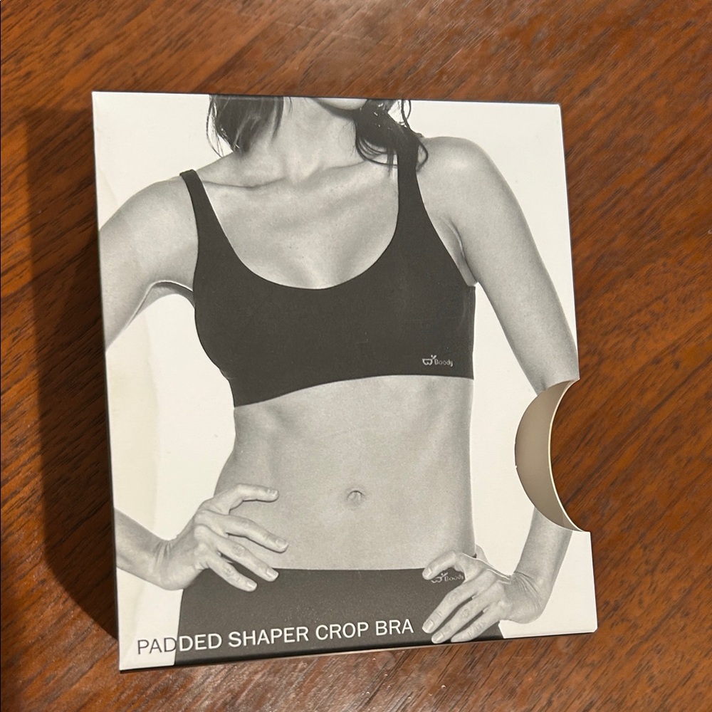 NWT BOODY White Padded Shaper Crop Bra Size M